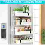 4 Pack Magnetic Spice Storage Rack Organizer for Refrigerator and Oven, Cream White Fridge Organizers and Storage
