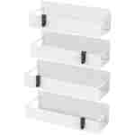 4 Pack Magnetic Spice Storage Rack Organizer for Refrigerator and Oven, Cream White Fridge Organizers and Storage