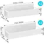 4 Pack Magnetic Spice Storage Rack Organizer for Refrigerator and Oven, Cream White Fridge Organizers and Storage