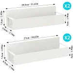4 Pack Magnetic Spice Storage Rack Organizer for Refrigerator and Oven, Cream White Fridge Organizers and Storage