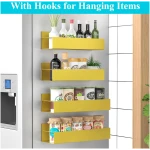 4 Pack Magnetic Spice Storage Rack Organizer for Refrigerator and Oven, Cream White Fridge Organizers and Storage