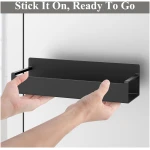 4 Pack Magnetic Spice Storage Rack Organizer for Refrigerator and Oven, Jet Black Fridge Organizers and Storage