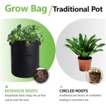 4 Pack Potato Growing Bag with Flap 10 Gallon Planter Pots with Handles and Harvest Window for Potato Tomato and Vegetables, Black Green Orange and Beige