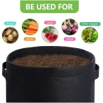 4 Pack Potato Growing Bag with Flap 10 Gallon Planter Pots with Handles and Harvest Window for Potato Tomato and Vegetables, Black Green Orange and Beige