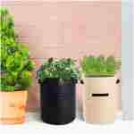 4 Pack Potato Growing Bag with Flap 10 Gallon Planter Pots with Handles and Harvest Window for Potato Tomato and Vegetables, Black Green Orange and Beige