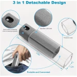 4 Pack Screen Cleaner 3-in-1 Touchscreen Mist Cleaner Spray and Microfiber Cloth Built-in Cleaning Solution Portable Reusable Fingerprint-Proof Spray Bottle for Phone Laptop...