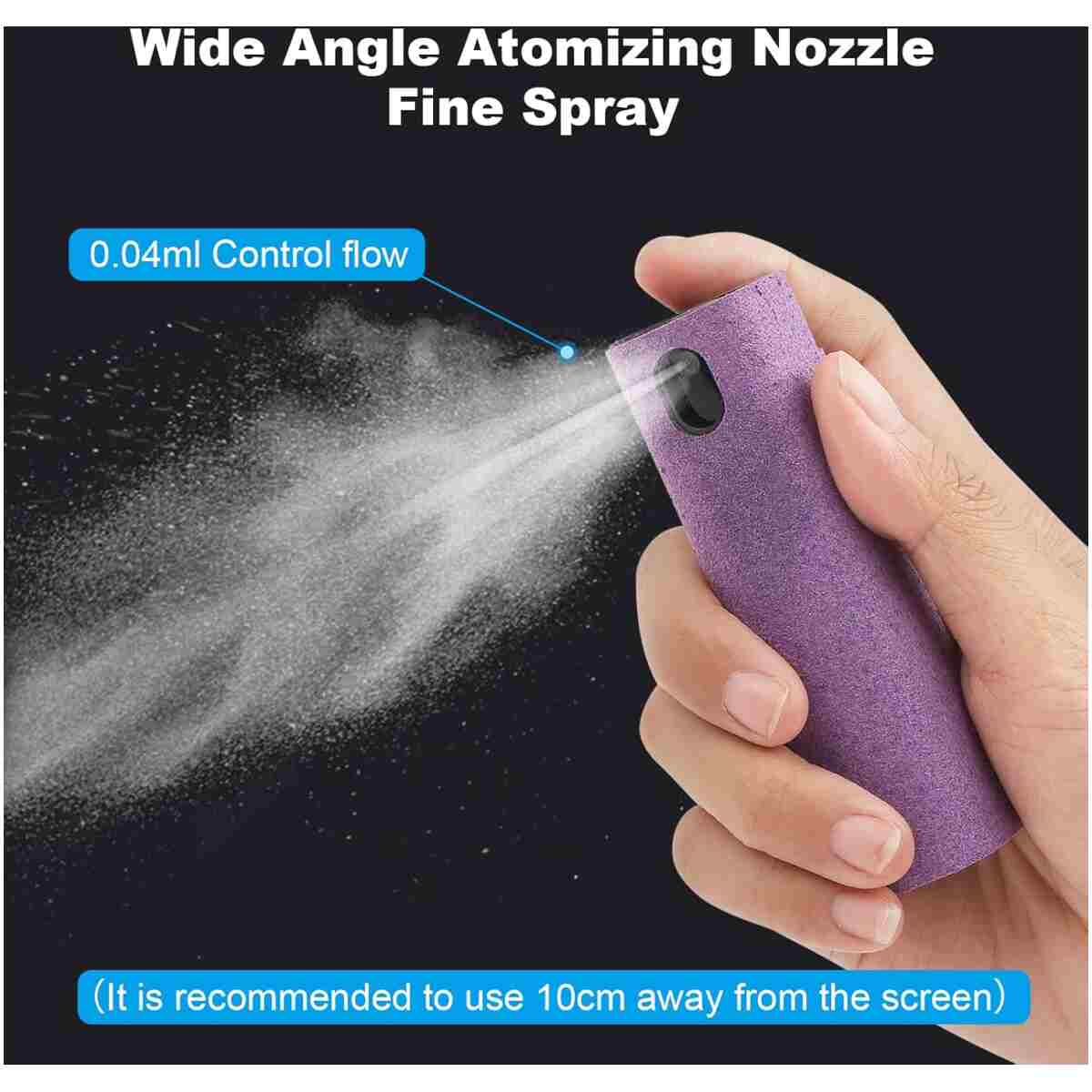 4 Pack Screen Cleaner 3-in-1 Touchscreen Mist Cleaner Spray and Microfiber Cloth Built-in Cleaning Solution Portable Reusable Fingerprint-Proof Spray Bottle for Phone Laptop...