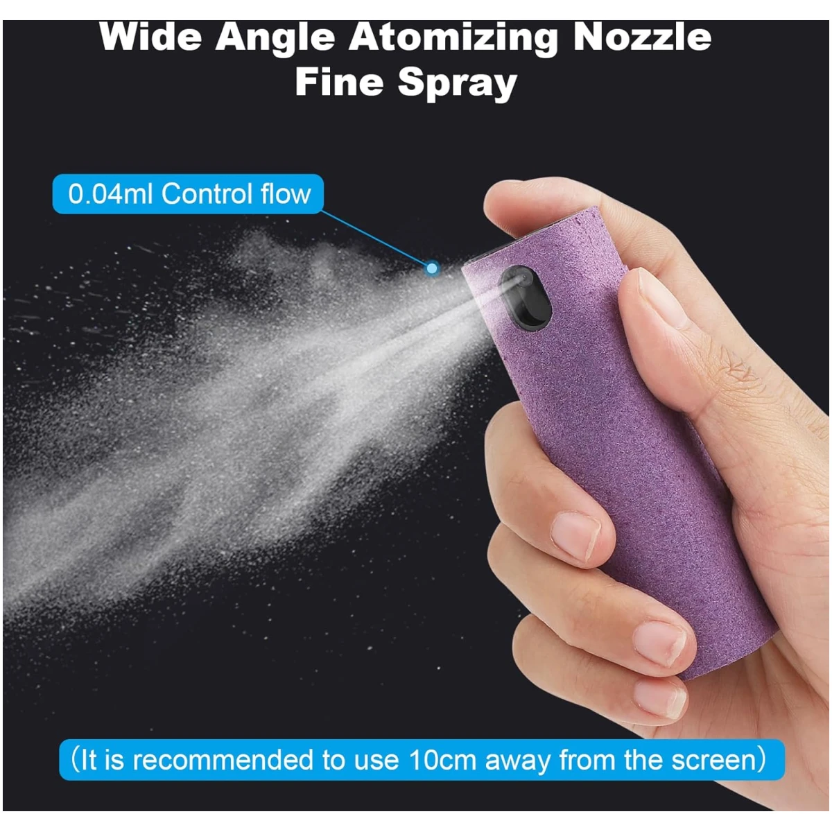 4 Pack Screen Cleaner 3-in-1 Touchscreen Mist Cleaner Spray and Microfiber Cloth Built-in Cleaning Solution Portable Reusable Fingerprint-Proof Spray Bottle for Phone Laptop...
