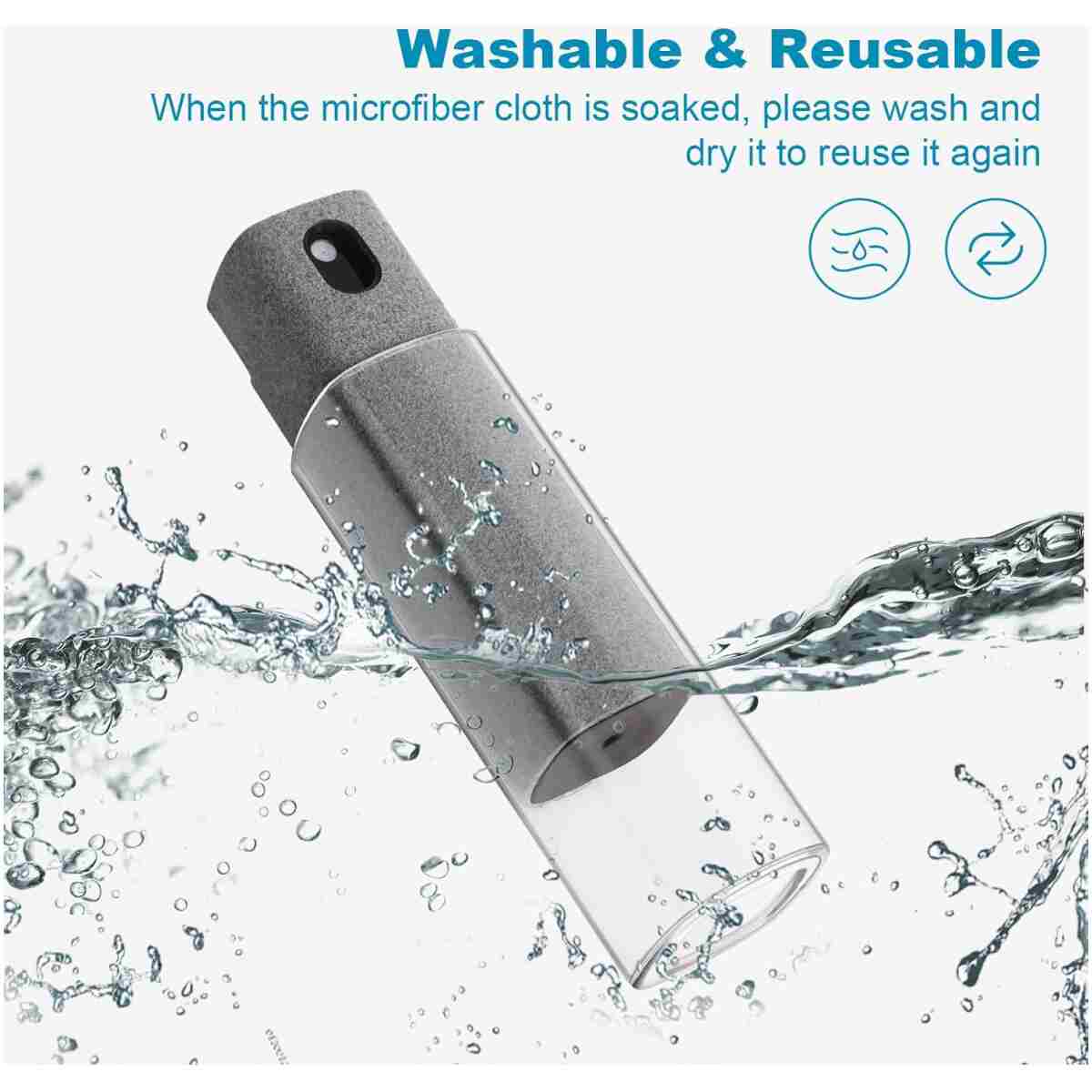 4 Pack Screen Cleaner 3-in-1 Touchscreen Mist Cleaner Spray and Microfiber Cloth Built-in Cleaning Solution Portable Reusable Fingerprint-Proof Spray Bottle for Phone Laptop...