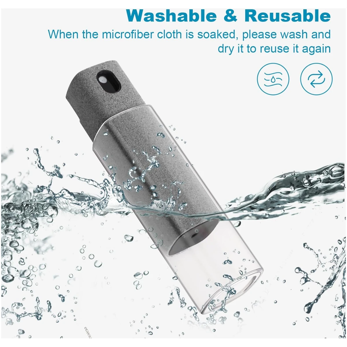 4 Pack Screen Cleaner 3-in-1 Touchscreen Mist Cleaner Spray and Microfiber Cloth Built-in Cleaning Solution Portable Reusable Fingerprint-Proof Spray Bottle for Phone Laptop...