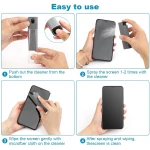 4 Pack Screen Cleaner 3-in-1 Touchscreen Mist Cleaner Spray and Microfiber Cloth Built-in Cleaning Solution Portable Reusable Fingerprint-Proof Spray Bottle for Phone Laptop...
