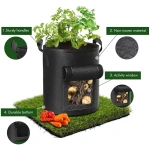 5-Pack 10 Gallon Potato Grow Bags, Garden Planting Bag with Reinforced Handle, Thickened Nonwoven Fabric Pots for Tomato, Vegetable and Fruits