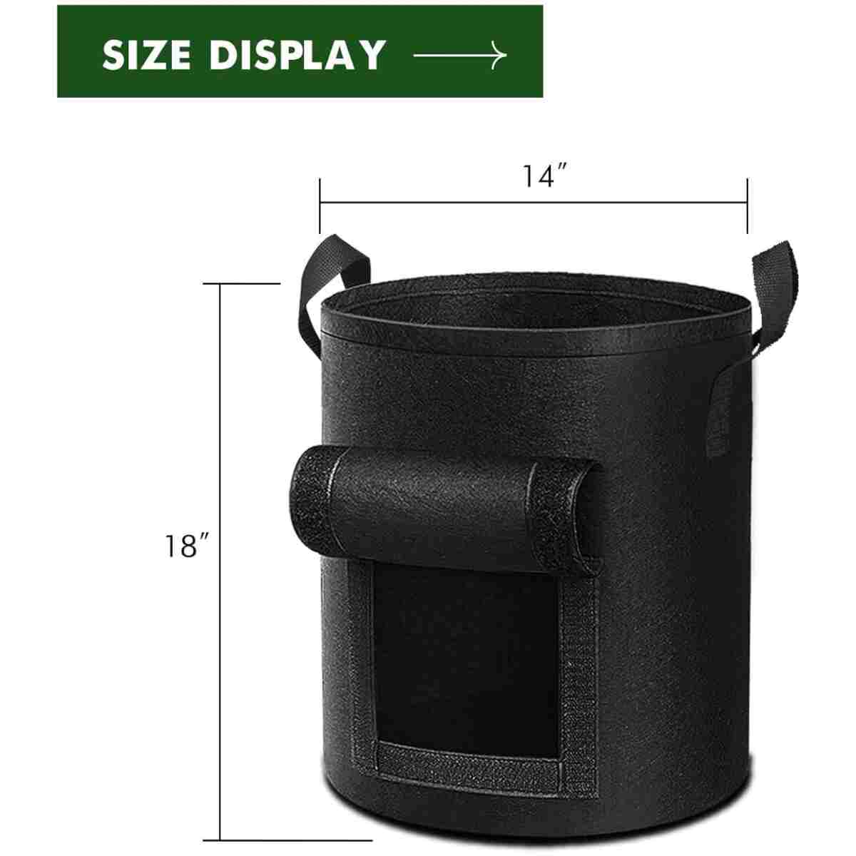 5-Pack 10 Gallon Potato Grow Bags, Garden Planting Bag with Reinforced Handle, Thickened Nonwoven Fabric Pots for Tomato, Vegetable and Fruits
