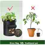 5-Pack 10 Gallon Potato Grow Bags, Garden Planting Bag with Reinforced Handle, Thickened Nonwoven Fabric Pots for Tomato, Vegetable and Fruits