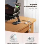 6 Pack Magnetic Cable Clips [Cable Smooth Adjustable] Cord Holder, Under Desk Cable Management, JOYROOM Adhesive Wire Holder Keeper Organizer for Home Office Desk Phone Car Wall...