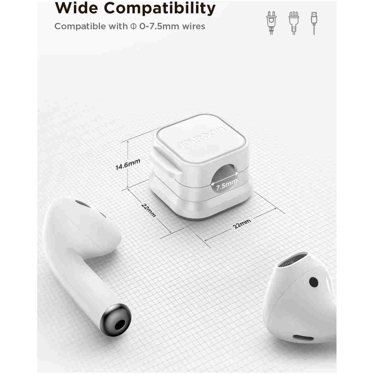 6 Pack Magnetic Cable Clips [Cable Smooth Adjustable] Cord Holder, Under Desk Cable Management, JOYROOM Adhesive Wire Holder Keeper Organizer for Home Office Desk Phone Car Wall...