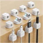 6 Pack Magnetic Cable Clips [Cable Smooth Adjustable] Cord Holder, Under Desk Cable Management, JOYROOM Adhesive Wire Holder Keeper Organizer for Home Office Desk Phone Car Wall...