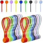 6 Pack Reusable Silicone Magnetic Cable Ties Twist Ties for Home/Office Cord Wrap, Cable Organizer, Magnetic Cord Holder, Cable Organizer Fridge Magnets - Perfect Smart Home...