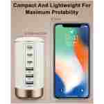 60W USB-C Charging Station for Multiple Devices, Universal 20W USB-C & 18W USB Charging Hub, Smart IC Identification Technology Charging Tower for iPhone iPad Tablets...