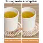 8 件带支架的饮料杯垫，8 种颜色吸水杯垫，适用于饮料，简约杯垫，棉质杯垫套装，编织杯垫，适用于咖啡桌、家居装饰、酒吧、乔迁...