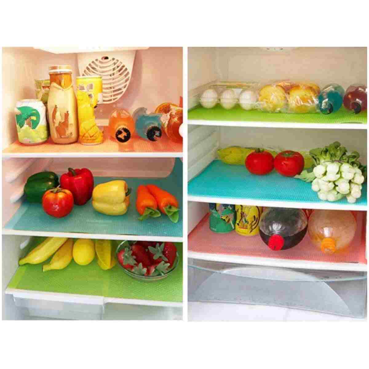 9 Pack Refrigerator Mats,Washable Fridge Mats Liners Easy to Clear Fridge Pads Mat Shelves Drawer Table Mats Refrigerator Liners for Shelves,3Red/3Green/3Blue