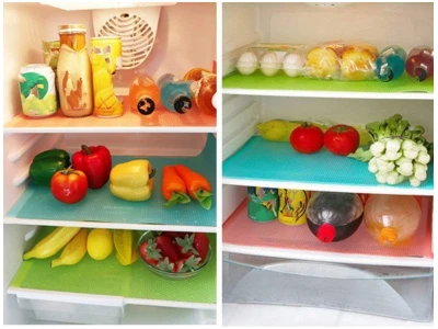 9 Pack Refrigerator Mats,Washable Fridge Mats Liners Easy to Clear Fridge Pads Mat Shelves Drawer Table Mats Refrigerator Liners for Shelves,3Red/3Green/3Blue