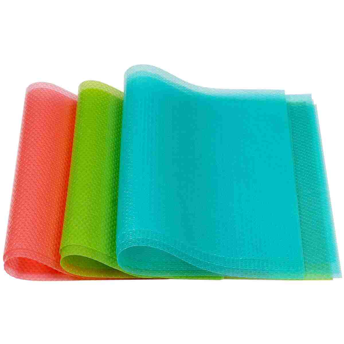 9 Pack Refrigerator Mats,Washable Fridge Mats Liners Easy to Clear Fridge Pads Mat Shelves Drawer Table Mats Refrigerator Liners for Shelves,3Red/3Green/3Blue