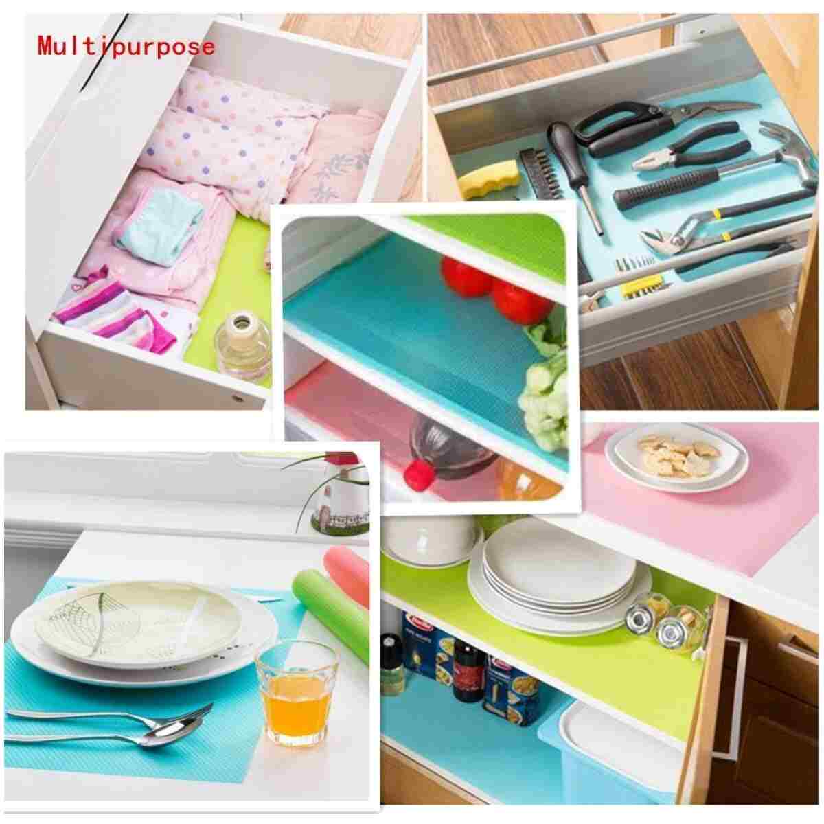 9 Pack Refrigerator Mats,Washable Fridge Mats Liners Easy to Clear Fridge Pads Mat Shelves Drawer Table Mats Refrigerator Liners for Shelves,3Red/3Green/3Blue