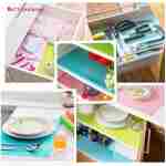 9 Pack Refrigerator Mats,Washable Fridge Mats Liners Easy to Clear Fridge Pads Mat Shelves Drawer Table Mats Refrigerator Liners for Shelves,3Red/3Green/3Blue