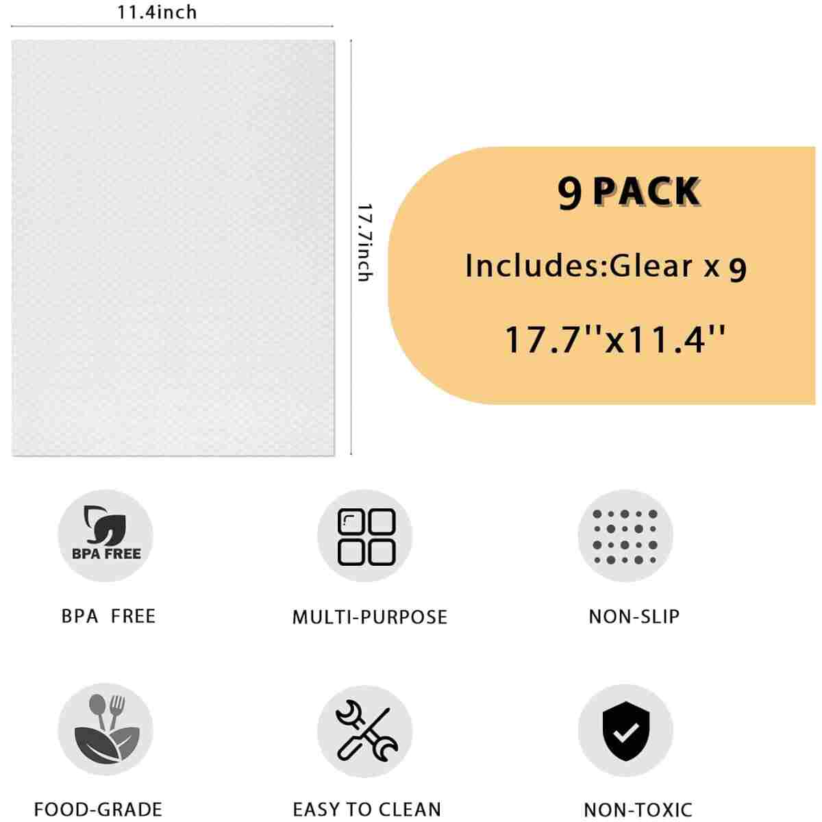 9 Pack Refrigerator Mats,Washable Fridge Mats Liners Easy to Clear Fridge Pads Mat Shelves Drawer Table Mats Refrigerator Liners for Shelves,3Red/3Green/3Blue