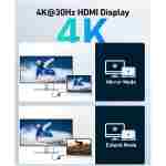 Acer USB C 集线器，7 合 1 USB C 转 HDMI 分配器，2 USBA 3.1 GEN1 和 5Gbps Type-C 数据端口，带 4K HDMI 端口的 Type C 适配器，PD 100W 充电，SD 卡读卡器，适用于笔记本电脑、PC、...