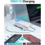 Acer USB C 集线器，7 合 1 USB C 转 HDMI 分配器，2 USBA 3.1 GEN1 和 5Gbps Type-C 数据端口，带 4K HDMI 端口的 Type C 适配器，PD 100W 充电，SD 卡读卡器，适用于笔记本电脑、PC、...