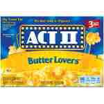 ACT II Butter Lovers Microwave Popcorn, 3-Count 2.75-oz. Bags