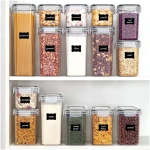 Airtight Food Storage Containers with Lids, Vtopmart 24 pcs Plastic Kitchen and Pantry Organization Canisters for Cereal, Dry Food, Flour and Sugar, BPA Free, Includes 24...