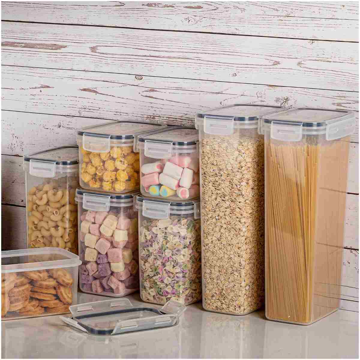 Airtight Food Storage Containers with Lids, Vtopmart 24 pcs Plastic Kitchen and Pantry Organization Canisters for Cereal, Dry Food, Flour and Sugar, BPA Free, Includes 24...