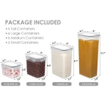 Airtight Food Storage Containers with Lids, Vtopmart 24 pcs Plastic Kitchen and Pantry Organization Canisters for Cereal, Dry Food, Flour and Sugar, BPA Free, Includes 24...
