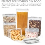 Airtight Food Storage Containers with Lids, Vtopmart 24 pcs Plastic Kitchen and Pantry Organization Canisters for Cereal, Dry Food, Flour and Sugar, BPA Free, Includes 24...