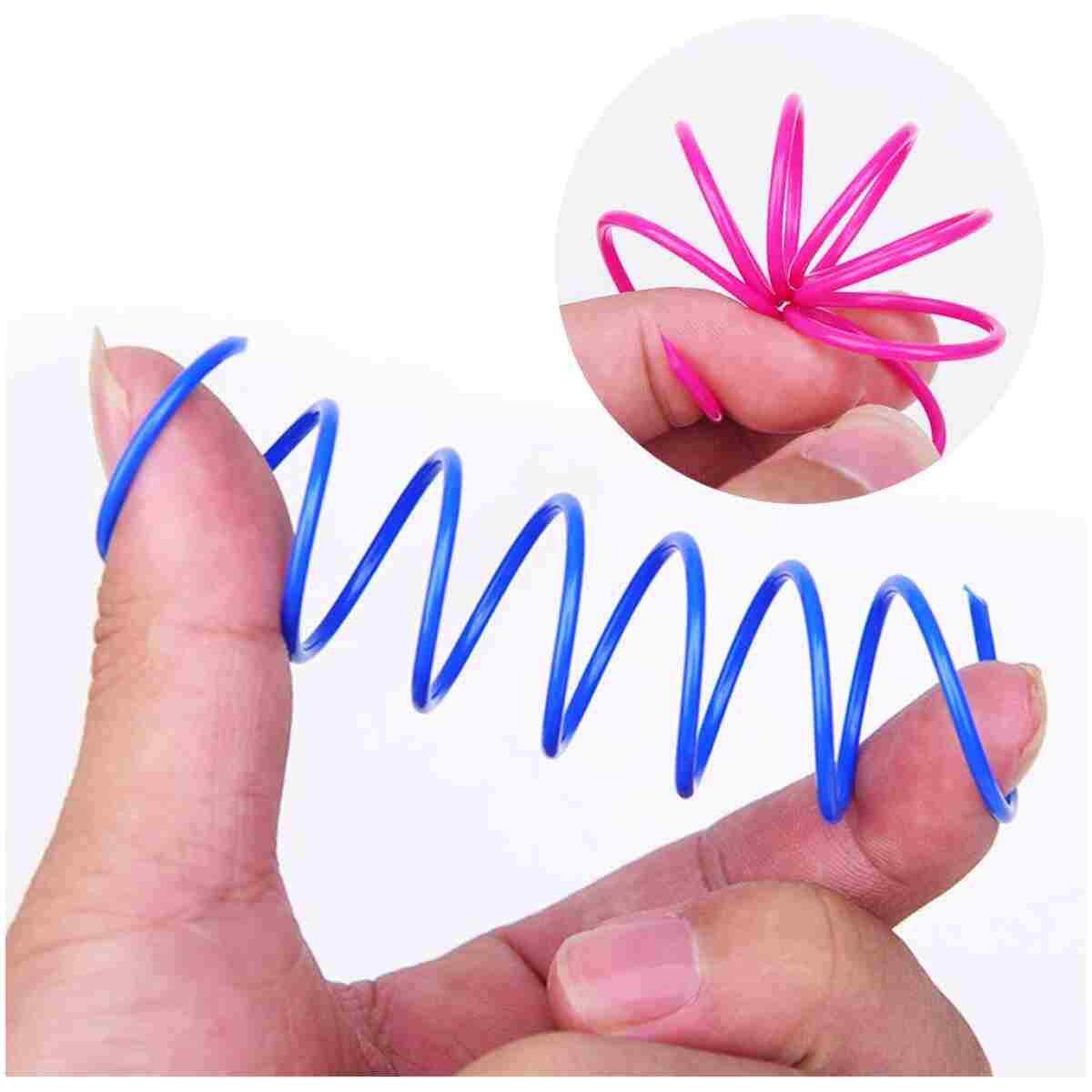 Andiker Cat Spiral Spring, 12 Pc Cat Creative Toy to Kill Time and Keep Fit Interactive Cat Toy Sturdy Heavy Plastic Spring Colorful Springs Cat Toy for Swatting, Biting,...