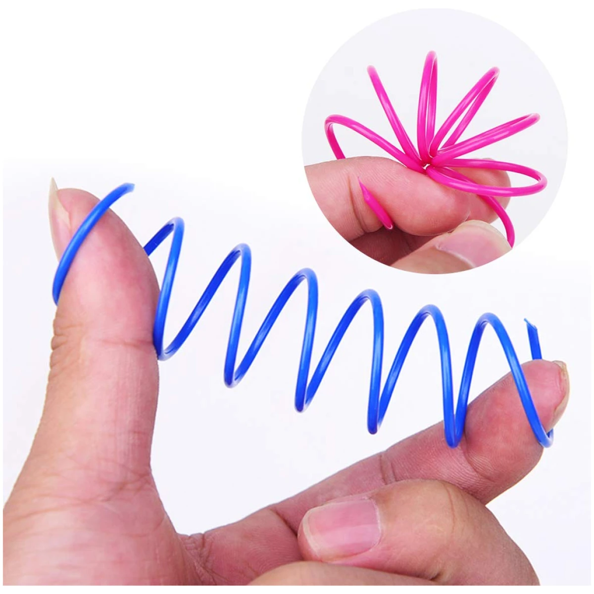 Andiker Cat Spiral Spring, 12 Pc Cat Creative Toy to Kill Time and Keep Fit Interactive Cat Toy Sturdy Heavy Plastic Spring Colorful Springs Cat Toy for Swatting, Biting,...