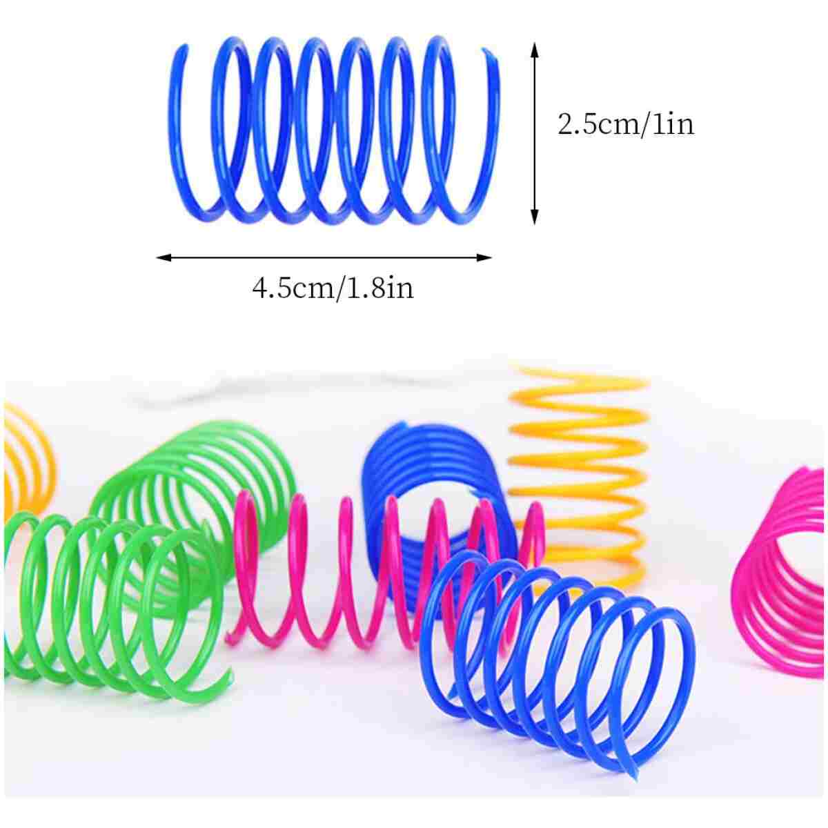 Andiker Cat Spiral Spring, 12 Pc Cat Creative Toy to Kill Time and Keep Fit Interactive Cat Toy Sturdy Heavy Plastic Spring Colorful Springs Cat Toy for Swatting, Biting,...