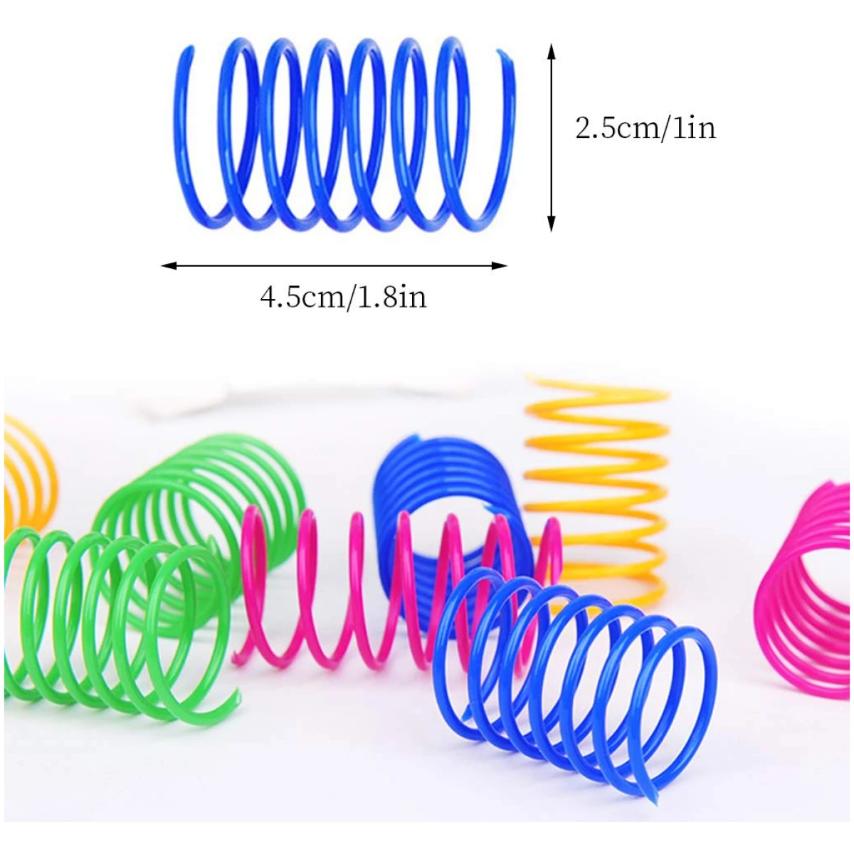 Andiker Cat Spiral Spring, 12 Pc Cat Creative Toy to Kill Time and Keep Fit Interactive Cat Toy Sturdy Heavy Plastic Spring Colorful Springs Cat Toy for Swatting, Biting,...