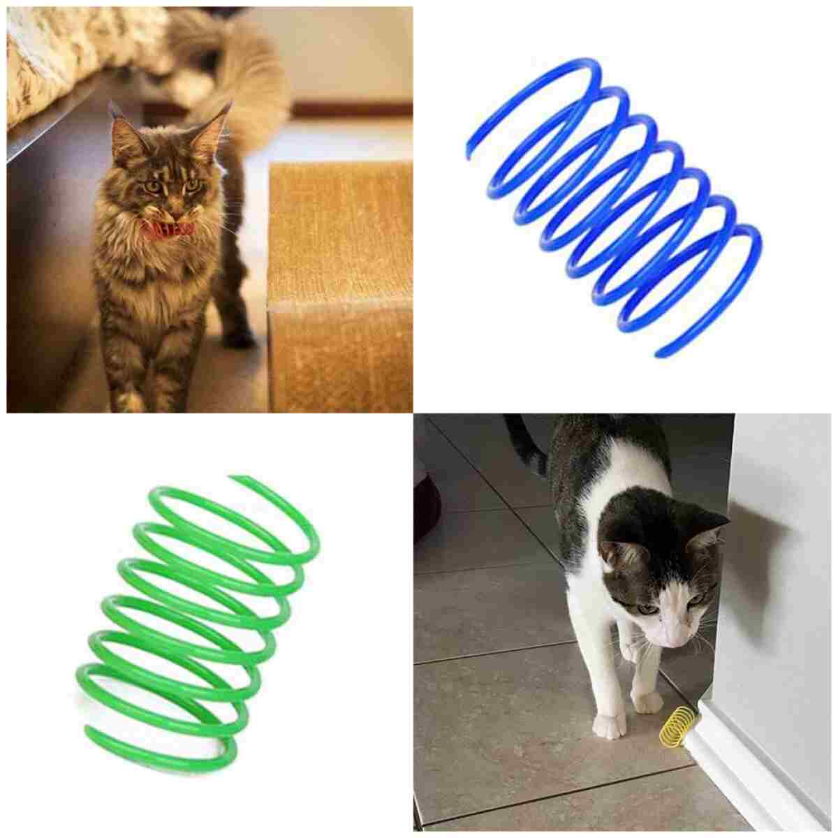 Andiker Cat Spiral Spring, 12 Pc Cat Creative Toy to Kill Time and Keep Fit Interactive Cat Toy Sturdy Heavy Plastic Spring Colorful Springs Cat Toy for Swatting, Biting,...