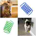 Andiker Cat Spiral Spring, 12 Pc Cat Creative Toy to Kill Time and Keep Fit Interactive Cat Toy Sturdy Heavy Plastic Spring Colorful Springs Cat Toy for Swatting, Biting,...