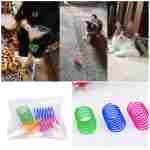 Andiker Cat Spiral Spring, 12 Pc Cat Creative Toy to Kill Time and Keep Fit Interactive Cat Toy Sturdy Heavy Plastic Spring Colorful Springs Cat Toy for Swatting, Biting,...
