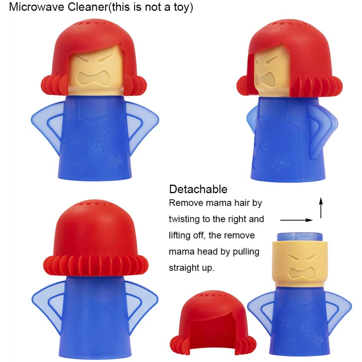 Angry Mama Microwave Oven Steam Cleaner, Angry Mom Microwave Cleaner, Just Add Vinegar and Water, Cut Cleaning Time by Half (Green)
