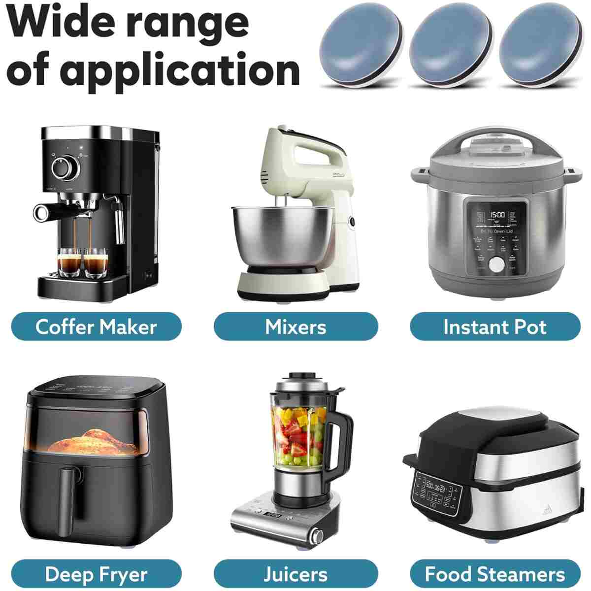 Appliance Sliders for Kitchen 24 PCS Self-Adhesive Small Kitchen Finds Appliance Slider Hacks Easy to MovIing & Space Saving Must Have Home Gadgets Mixer Accessories for Countertop