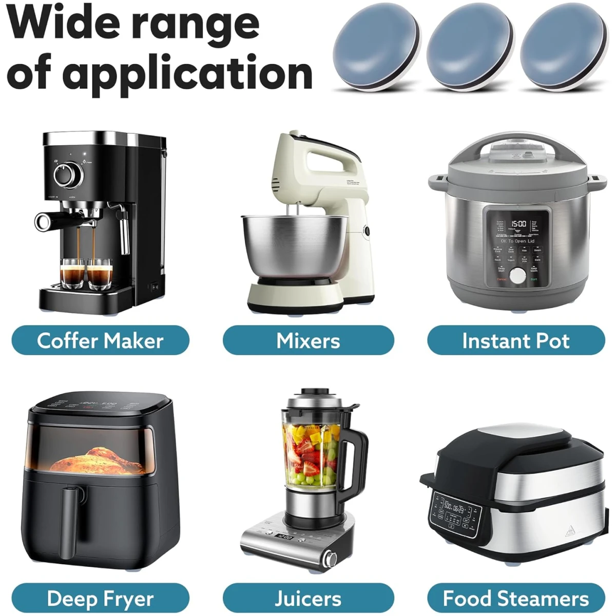 Appliance Sliders for Kitchen 24 PCS Self-Adhesive Small Kitchen Finds Appliance Slider Hacks Easy to MovIing & Space Saving Must Have Home Gadgets Mixer Accessories for Countertop