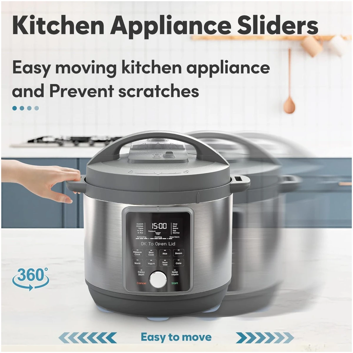 Appliance Sliders for Kitchen 24 PCS Self-Adhesive Small Kitchen Finds Appliance Slider Hacks Easy to MovIing & Space Saving Must Have Home Gadgets Mixer Accessories for Countertop