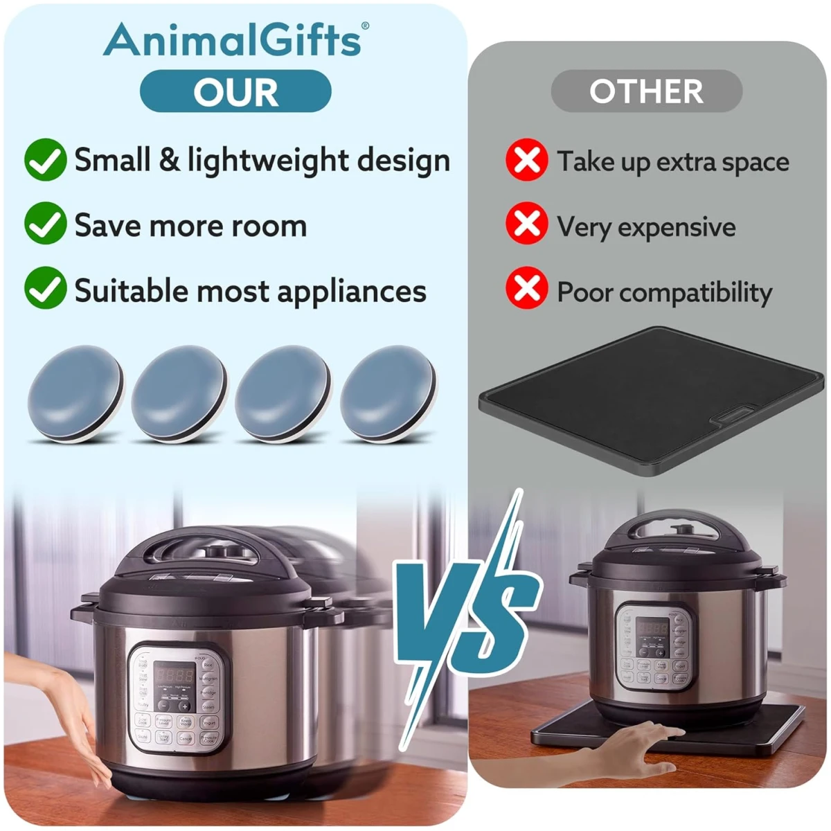 Appliance Sliders for Kitchen 24 PCS Self-Adhesive Small Kitchen Finds Appliance Slider Hacks Easy to MovIing & Space Saving Must Have Home Gadgets Mixer Accessories for Countertop
