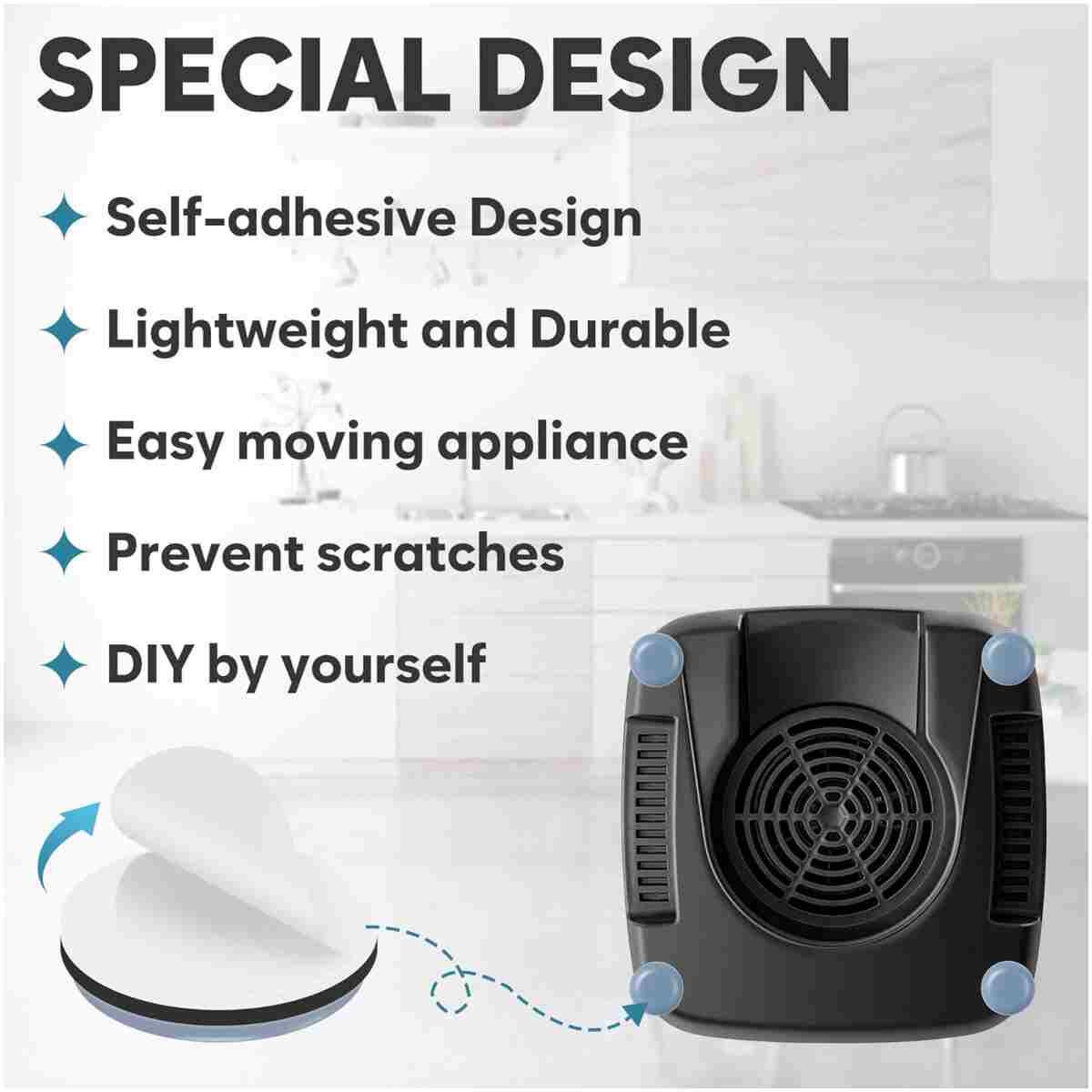 Appliance Sliders for Kitchen 24 PCS Self-Adhesive Small Kitchen Finds Appliance Slider Hacks Easy to MovIing & Space Saving Must Have Home Gadgets Mixer Accessories for Countertop